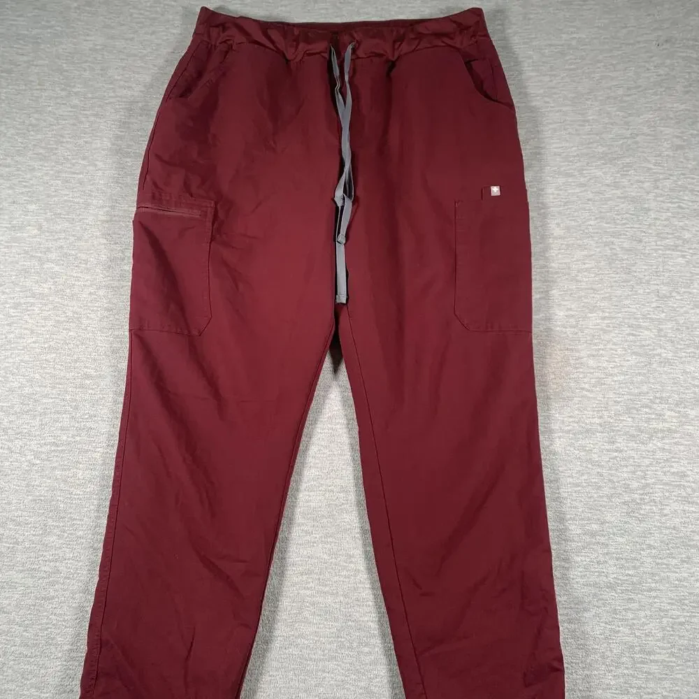 FIGS Pants Mens 41x29 Red Technical Collection Scrub Cargo Elastic Waist Pockets
